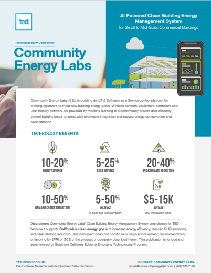 TED Process Assesses CEL's Tech - Community Energy Labs